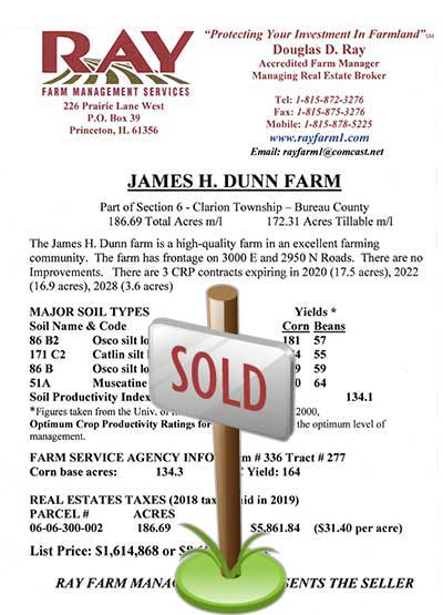 2020 August brochure James H Dunn Farm sold